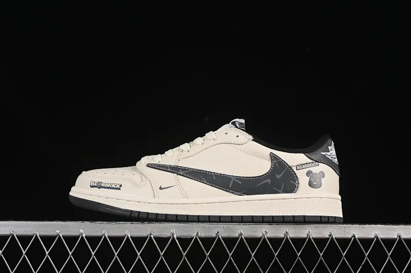 All categories Air Jordan Jordan series basketball shoes Air Jordan 1 Low high-end customized low-top sneakers Travis Scott x Fragment Design x Air Jordan 1 Low OG SP AJ1 Violent Bear joint beige small random hook low-top cultural casual sneakers LD2025-011